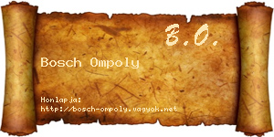 Bosch Ompoly névjegykártya